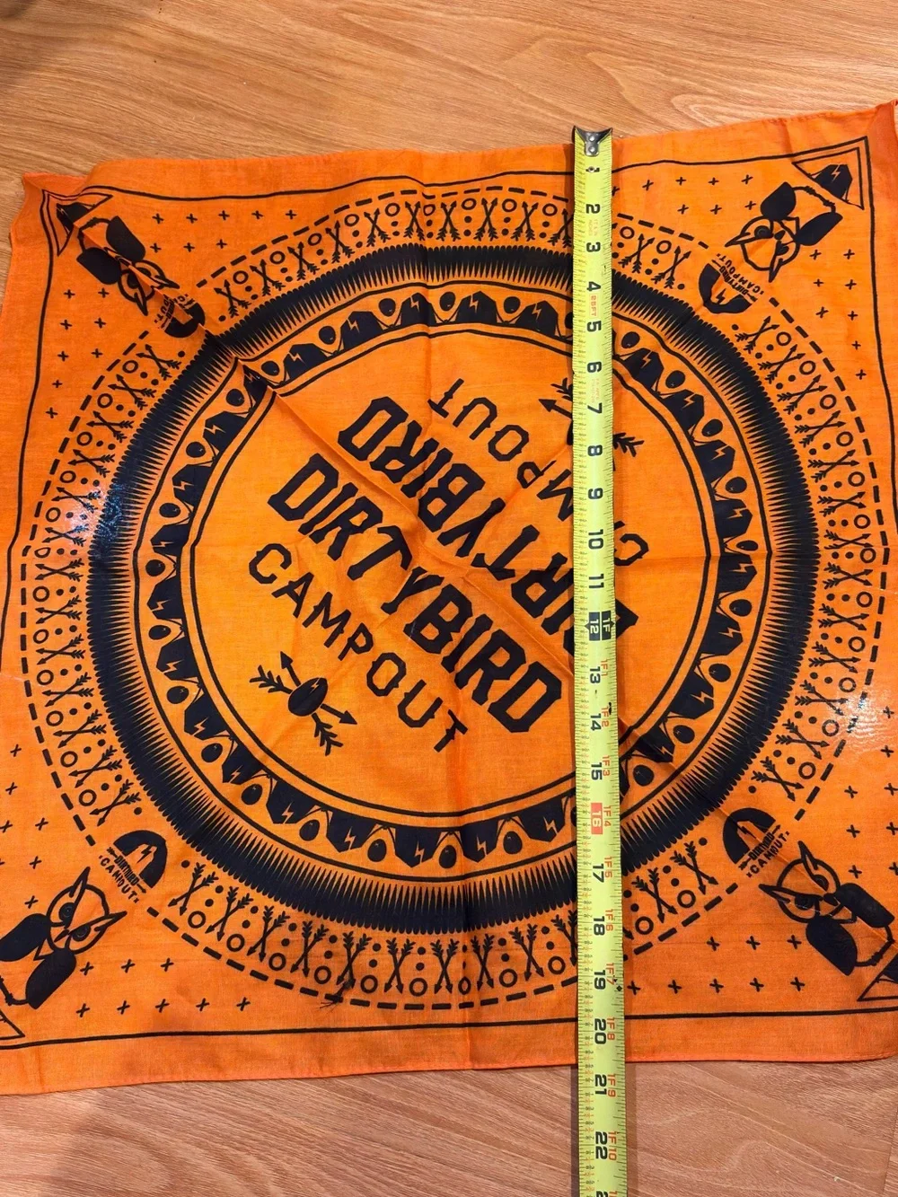 Never Use Square Orange Color Bandana-Dirty Bird 21”x21”